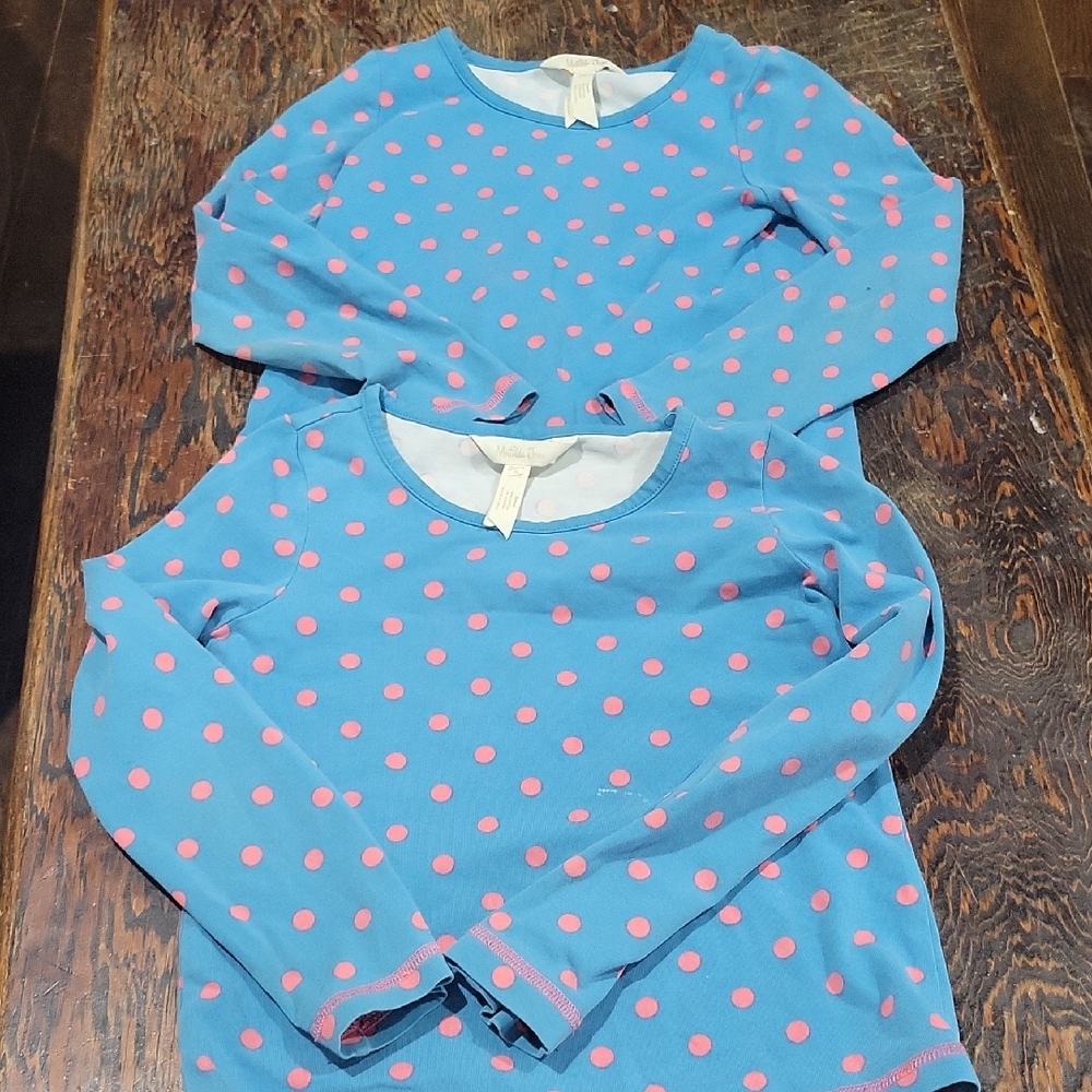 Matilda Jane Blue and Pink Polka Dot Long Sleeve Tees